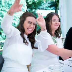 Same Sex Buckinghamshire Wedding Photography - the brides enjoying the party moment