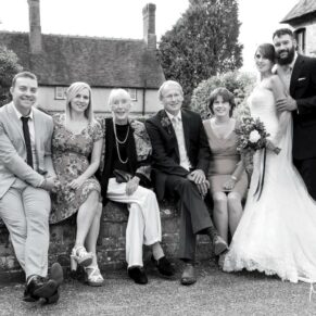 Five Arrows Hotel - Buckinghamshire Wedding Photographer - an informal group pose captured in the venue's gardens