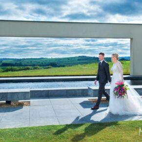 Five Arrows Hotel - Buckinghamshire Wedding Photographer - the couple take a stroll at Windmill Hill on the Waddesdon Estate