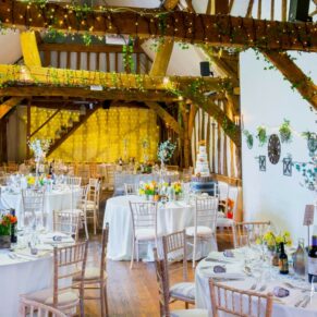 Old Luxters Wedding Photography - stunning decorations inside the old barn
