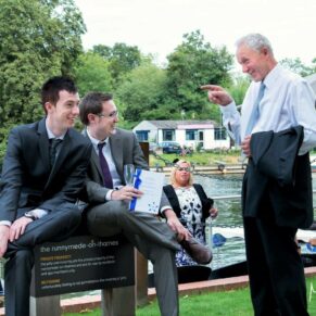 Runnymede Hotel Wedding Photography - guests enjoying the banter during the drinks recption