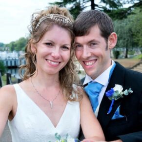Runnymede Hotel Wedding Photography - the newlyweds pose for the camera