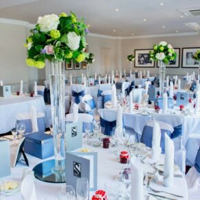 Sir Christopher Wren Hotel Wedding Photography - setup and ready for the meal inside the hotel