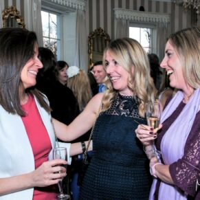 Candid moments amongst the guests during the lively drinks reception Saint Michael's Manor