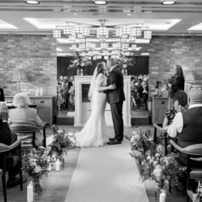 Swan at Streatley wedding - the first kiss during the civil ceremony