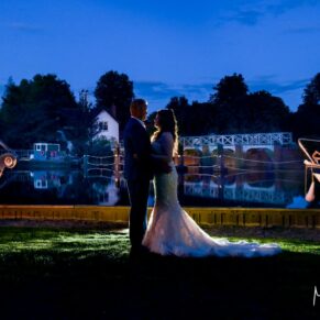 Dusk silhouette wedding photography pose at The Swan at Streatley Hotel