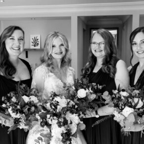 Swan at Streatley wedding photography - the bride with her bridesmaids before the ceremony