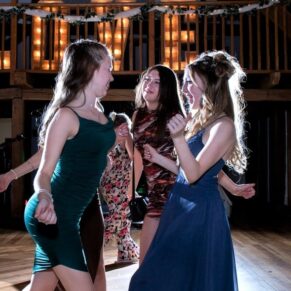 These young ladies enjoying the party vibes on the dance floor at the Tudor Barn in Burnham