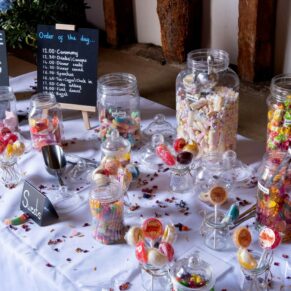 The ever so popular wedding sweet table at The Olde Bell Hotel in Hurley