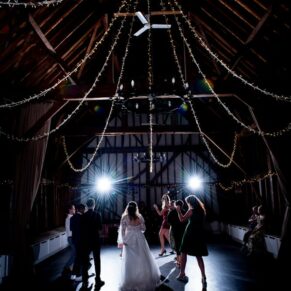 The dancefloor starting to get busy for the evening's wedding entertainment at The Olde Bell Hotel in Hurley