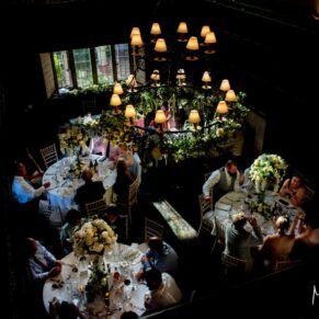 A view from above in the Great Hall captured during the meal at Weston Manor Hotel