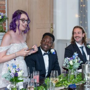 The bride's lively speech was a great ice breaker during her Great House wedding reception in Sonning