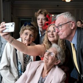 Selfie photography time for these family members at this Latimer Estate wedding