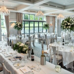 The Cavendish Suite interiors on the Latimer Estate look amazing for the wedding breakfast and a photography opportunity