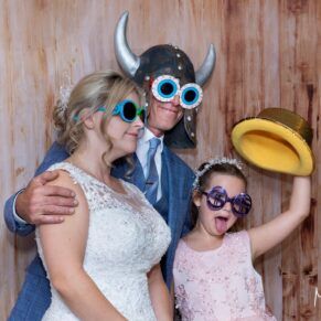 Fun in the photo-booth for the bride and her guests at Cotswolds Hotel, Golf and Spa