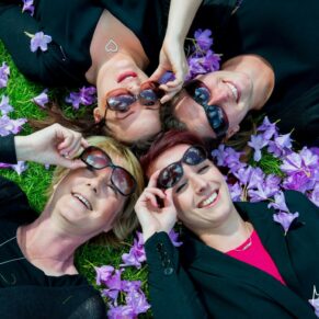 Commercial photography assignments for small and large businesses in the Buckinghamshire area and beyond - this photograph showcases the marketing team in a funky pose at Taplow House Hotel