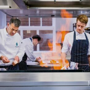Commercial photography assignments for small and large businesses in the Buckinghamshire area and beyond - this photograph showcases a team of chefs working in the kitchen at Taplow House Hotel
