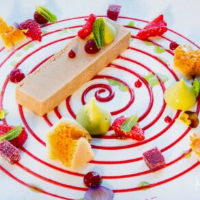 Commercial food photography assignments for restaurants and hotels in Buckinghamshire - this photograph showcases a fabulously colourful dessert at Taplow House