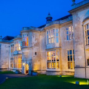 Commercial exteriors photography assignment for a luxury hotel in Buckinghamshire - this photograph showcases Hartwell House after dark