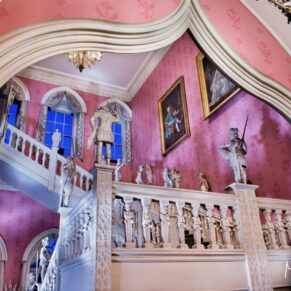 Commercial interiors photography assignment for Hartwell House in Buckinghamshire - this photograph showcases their dramatic Jacobean staircase