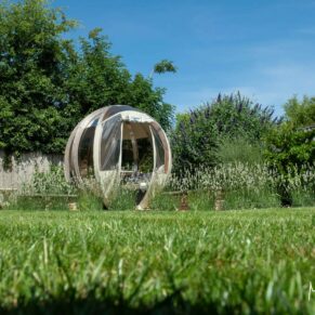 Commercial photography assignment for a Buckinghamshire garden landscaping company to showcase their luxury pods