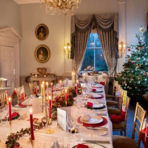 Commercial architectural interiors photography captured at Christmas for Cliveden House a luxury five star hotel in Buckinghamshire