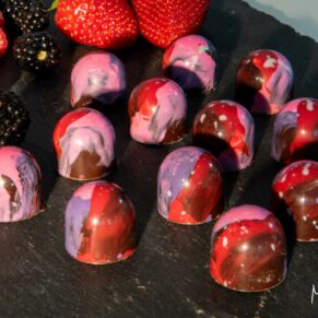 Commercial photography assignment of artisan chocolates captured for a small Buckinghamshire chocolatiers