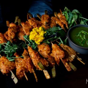 Photography of the Macdonald Windsor Hotel's colourful wedding canapes before they were eaten by the guests