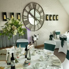 Photography of the Macdonald Windsor Hotel's wedding breakfast interiors filled with natural light