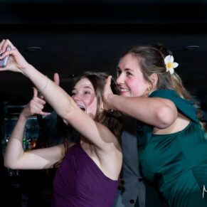 It's selfie time at Winters Tale Country Barn for these wedding guests in this funky photography capture